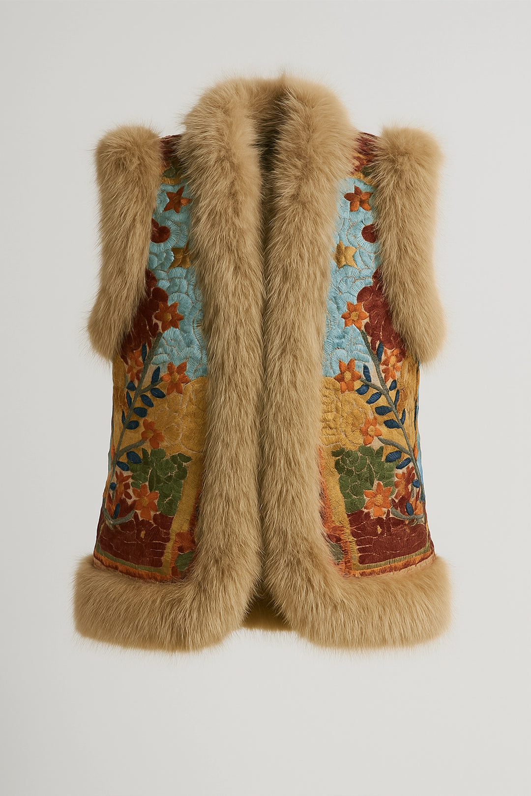 Chaleco de pelo sin mangas con diseño fantasía | Frida