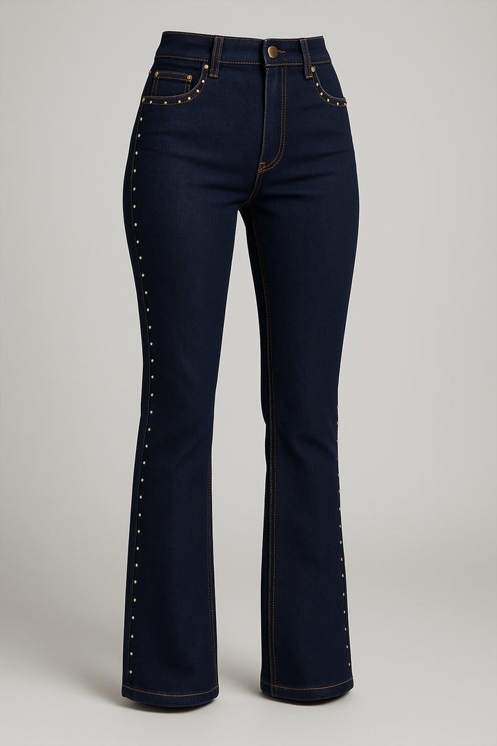 Pantalón vaquero oscuro con tachuelas | Lola