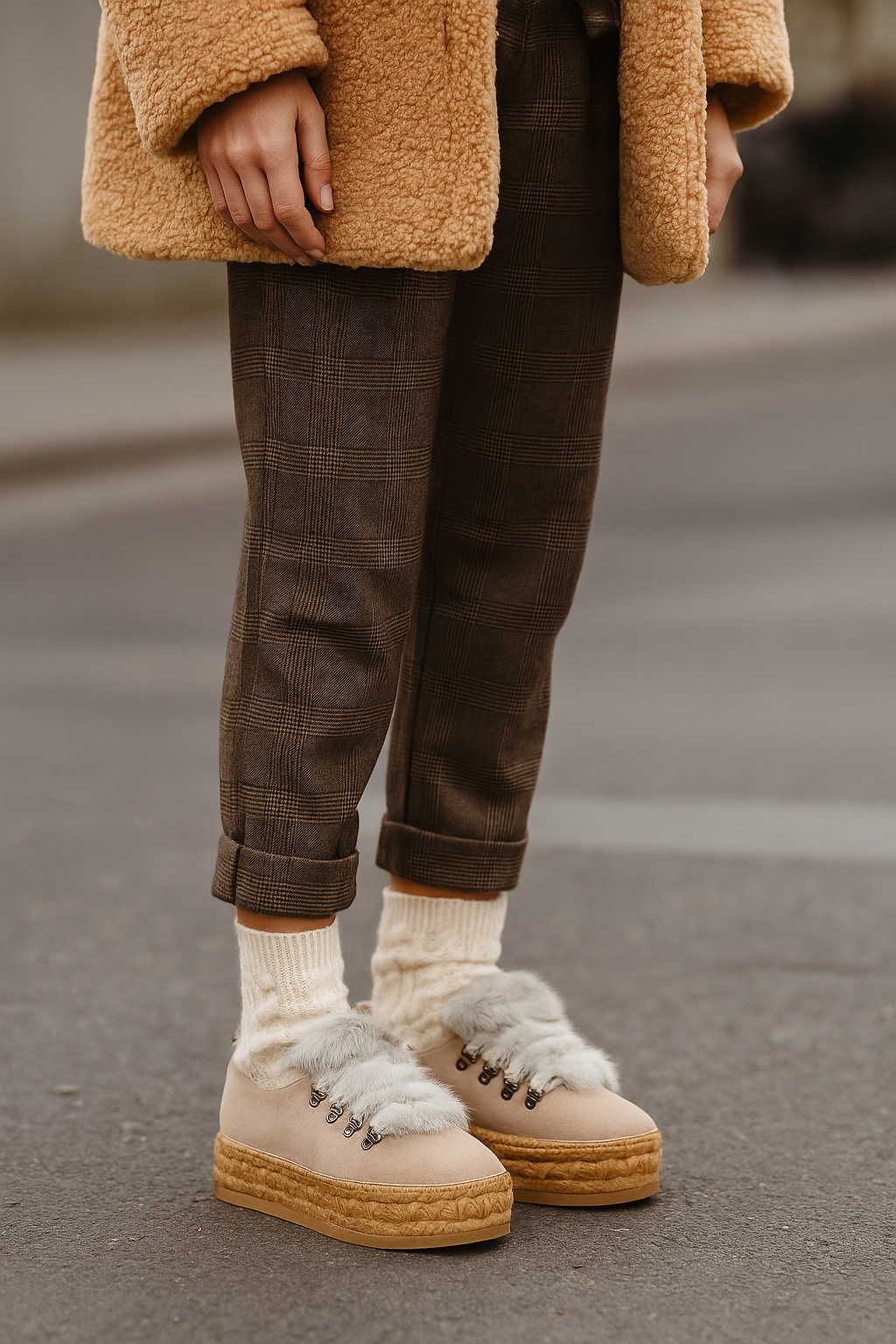 Sneakers para mujer color gris niquel y pelo | Naos 16