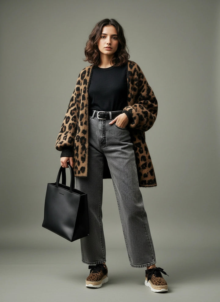 Zapatillas deportivas leopardo con suela yute + goma | Naos 17