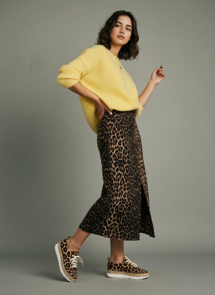 Zaptillas leopardo mujer suela de yute + goma | Naos 90