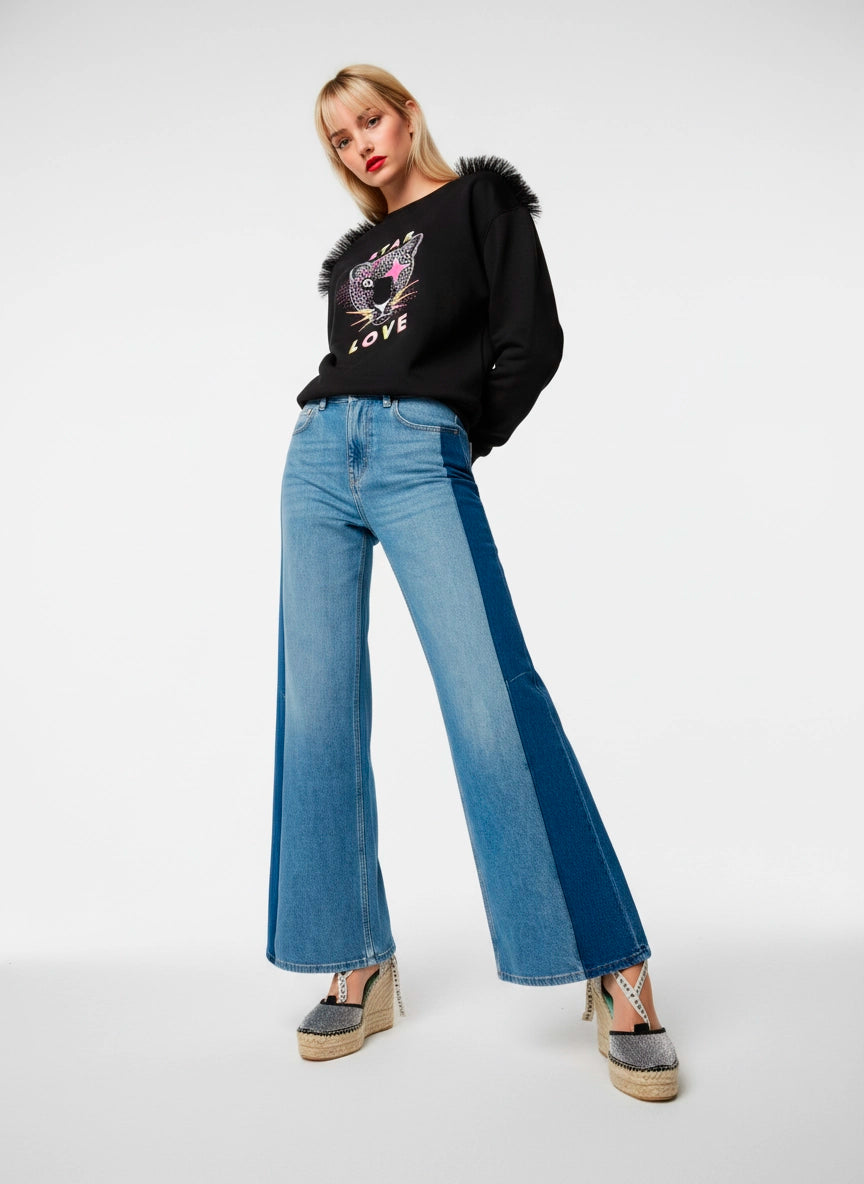 Sudadera negra Star Love con tul y diseño tigre | Gaia