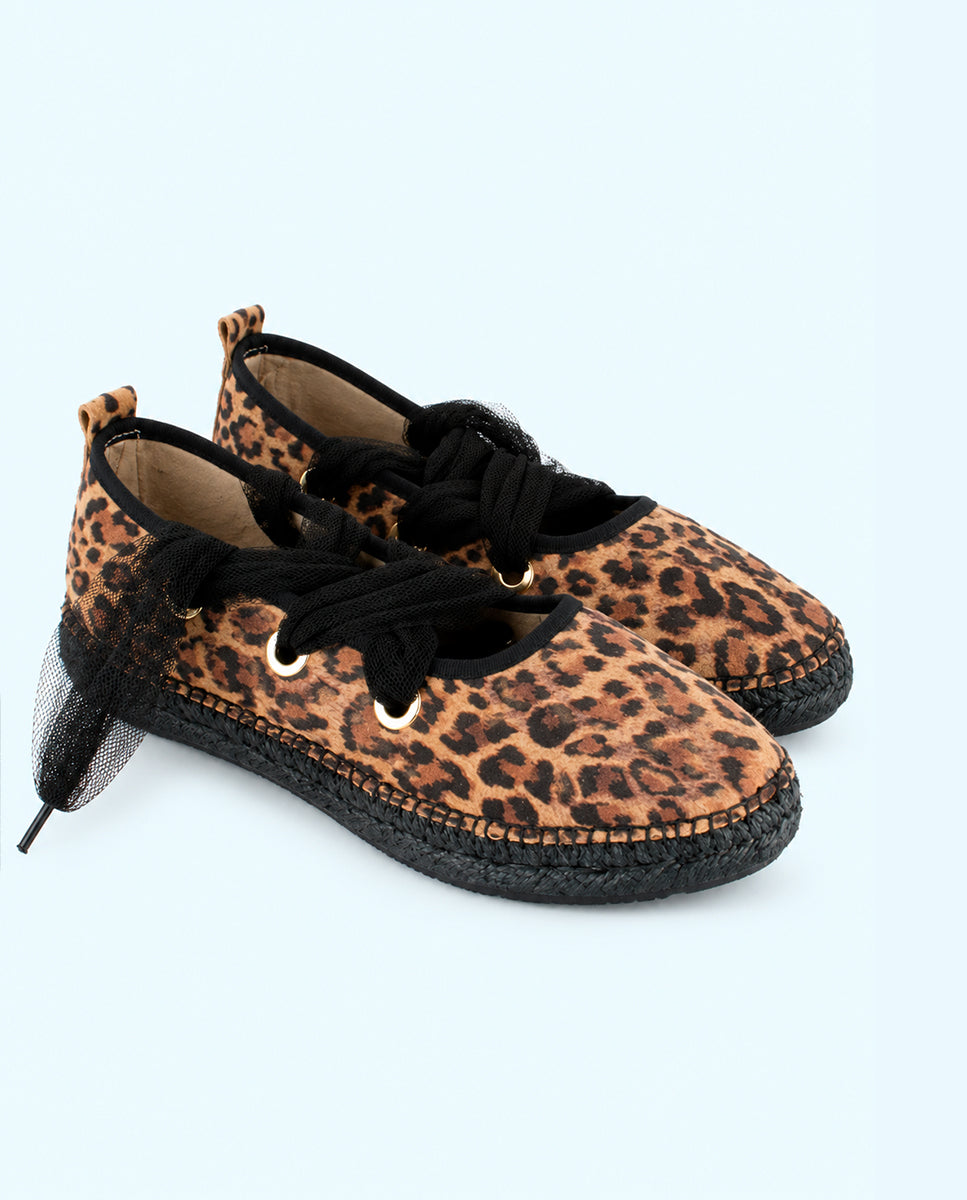 Bailarinas leopardo con cinta negra de tul | Suhail 06