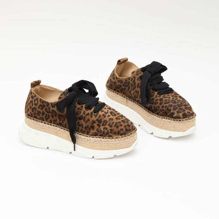 Zapatillas deportivas leopardo con suela yute + goma | Naos 17